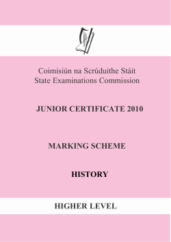 junior certificate 2010 marking scheme history