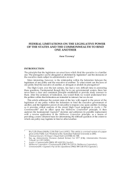 federal limitations on the legislative power of the states and the