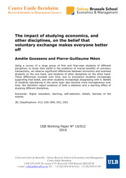 The impact of studying economics, and other disciplines, on the