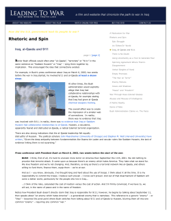 Leading To War __ a film that chronicles the path to war in Iraq