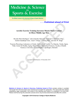 . . . Published ahead of Print Aerobic Exercise Training Increases