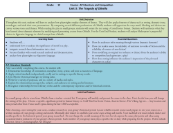 AP Lit Unit 3 Othello