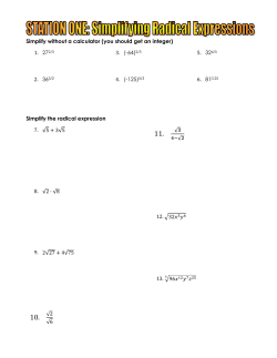 Simplify without a calculator (you should get an integer) 1. 272/3 2