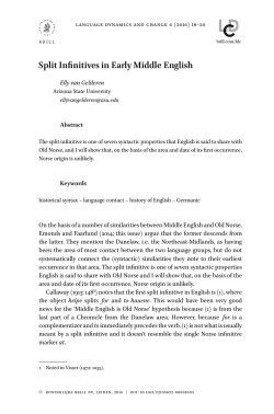 Split Infinitives in Early Middle English