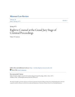 Right to Counsel at the Grand Jury Stage of Criminal