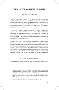 the case for a charter of rights