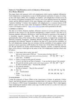 Emphatic Verb Reduplication in European Portuguese