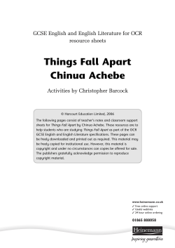 Things Fall Apart - Pearson Schools and FE Colleges