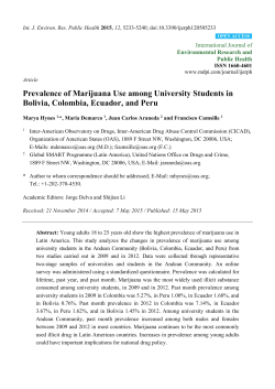 Prevalence of Marijuana Use among University Students in Bolivia