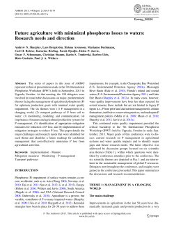 Future agriculture with minimized phosphorus losses to waters