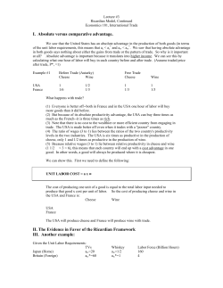 I. Absolute versus comparative advantage. II. The Evidence in Favor