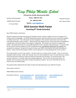 Incoming 8th Grade Summer Math Packet