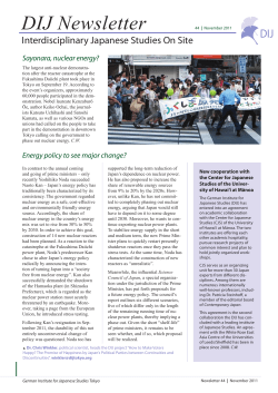 DIJ Newsletter 44, November 2011 - German Institute for Japanese