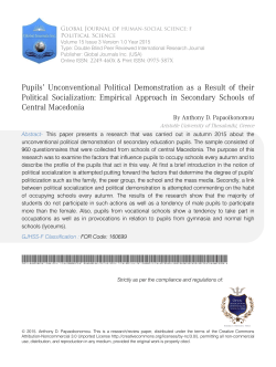 Pupils` Unconventional Political Demonstration as a Result of