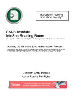 Auditing the Windows 2000 Authentication Process