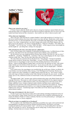 Author`s Notes - Goodspeed Musicals