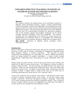 towards effective teaching of poetry in nigerian junior secondary