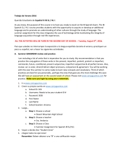 Trabajo de Verano 2016 Querido Estudiante de Espa&ntilde;ol IV IB SL / HL I