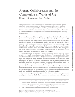 Artistic Collaboration and the Completion of Works of Art