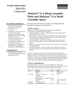 Molykote&reg; Gn Metal Assembly Paste and Molykote&reg; Gn