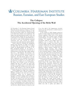 The Collapse: The Accidental Opening of the Belin Wall