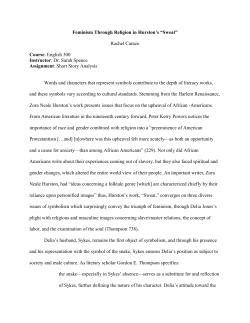 Feminism Through Religion in Hurston`s &ldquo;Sweat&rdquo;