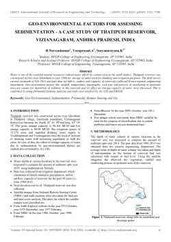 geo-environmental factors for assessing sedimentation