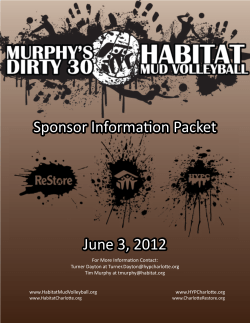 Sponsor Information Packet June 3, 2012