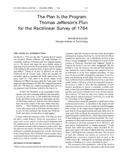 The Plan Is the Program: Thomas Jefferson`s Plan for the Rectilinear