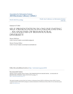 self-presentation in online dating &ndash; an analysis of behavioural diversity