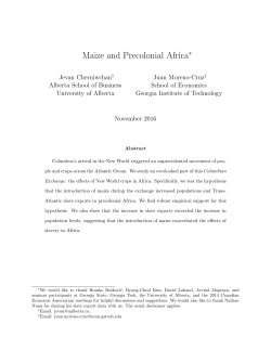 Maize and Precolonial Africa
