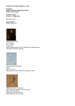 Melbourne Winter Masterpieces 2016 Degas: A New Vision