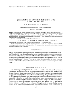 quenching of excited rubidium (52p) atoms in flames