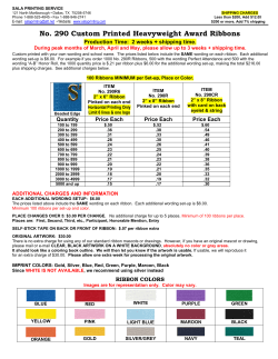 No. 290R Custom Award Ribbons