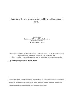 Recruiting Rebels: Indoctrination and Political Education in Nepal