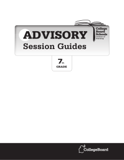 College Board Schools Advisory Session Guide