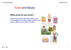 24 - Acids and Bases 1