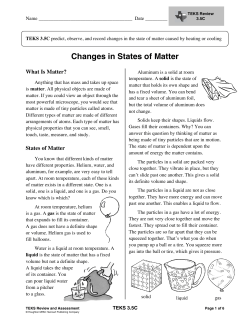 Changes in States of Matter