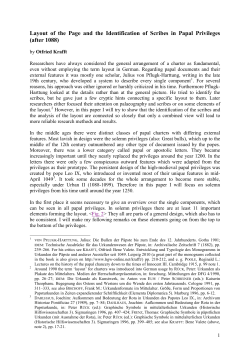 Layout of the Page and the Identification of Scribes in Papal Privileges