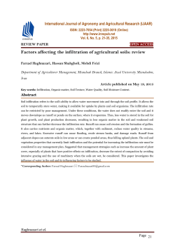 Factors affecting the infiltration of agricultural soils