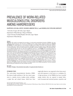 PREVALENCE OF WORK-RELATED MUSCULOSKELETAL