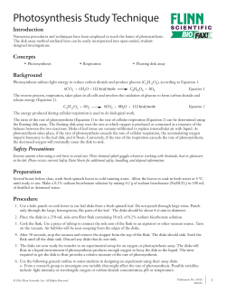 Photosynthesis Study Technique