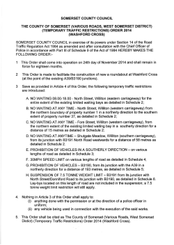 temporary traffic restrictions) order 20