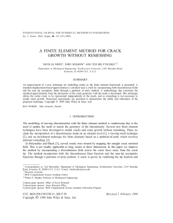 A finite element method for crack growth without remeshing