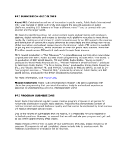 PRI SUBMISSION GUIDELINES - Public Radio International