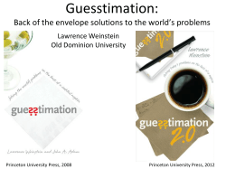 Guesstimation: Solving the world`s problems on the back of a