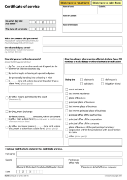 N215 - Certificate of service - HMCTS Court and tribunal form finder