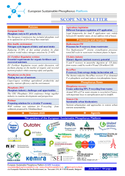 SCOPE Newsletter 104 - European Sustainable Phosphorus Platform