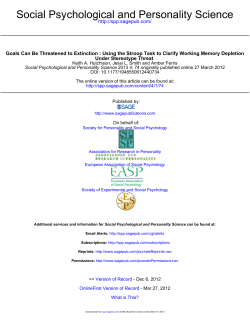 Social Psychological and Personality Science