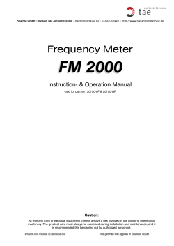 FM 2000 Frequency Meter - englisch - TAE